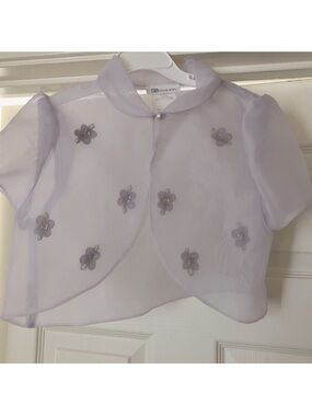 BONNIE JEAN Sheer Lavender Floral Special Occasion Bolero Girls 10 NEW NWOT